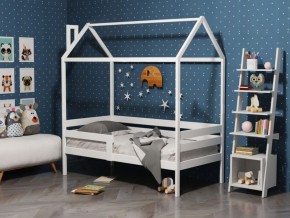 Детская кровать-домик из массива березы Соня-6 (Белый/Лак) в Кировграде - kirovgrad.mebel-74.com | фото