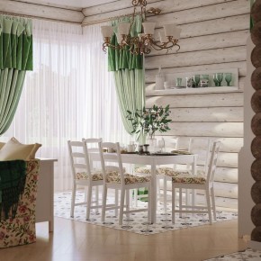 Комлект Вествик обеденный стол и четыре стула, массив сосны, цвет белый в Кировграде - kirovgrad.mebel-74.com | фото