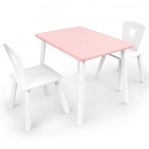 Комплект детской мебели стол и два стула Корона  (Розовый/Белый/Белый) в Кировграде - kirovgrad.mebel-74.com | фото