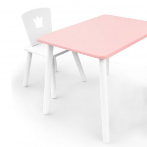 Комплект детской мебели стол и стул Корона (Розовый/Белый/Белый) в Кировграде - kirovgrad.mebel-74.com | фото