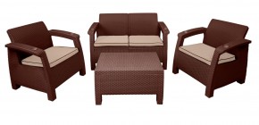 Комплект уличной мебели Yalta Premium Terrace Set (Ялта) шоколадый (+подушки под спину) в Кировграде - kirovgrad.mebel-74.com | фото