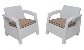 Комплект уличной мебели Yalta Premium Terrace Triple Set (Ялта) белый (+подушки под спину) в Кировграде - kirovgrad.mebel-74.com | фото