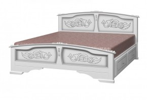 ЕЛЕНА Кровать из массива 1600 (Белый жемчуг) с 2-мя ящиками в Кировграде - kirovgrad.mebel-74.com | фото