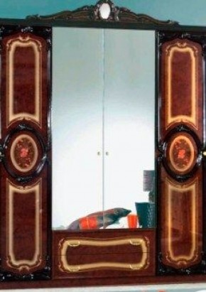 Шкаф 4-х дверный с зеркалами (01.144) Роза (могано) в Кировграде - kirovgrad.mebel-74.com | фото