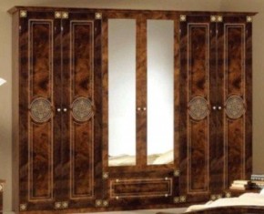 Шкаф 6-и дверный с зеркалами (02.146) Рома (орех) в Кировграде - kirovgrad.mebel-74.com | фото